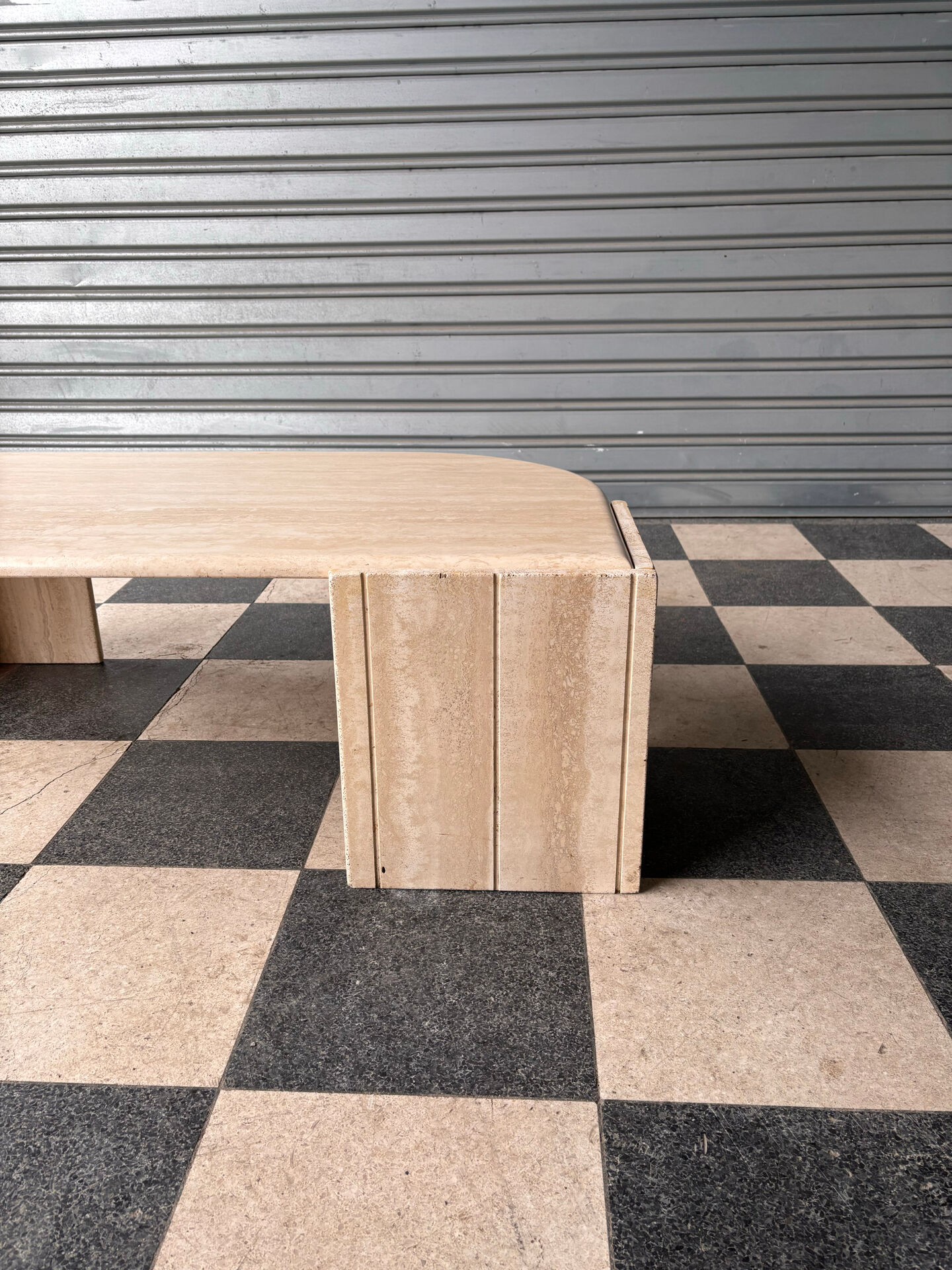 Vintage coffee table in travertine