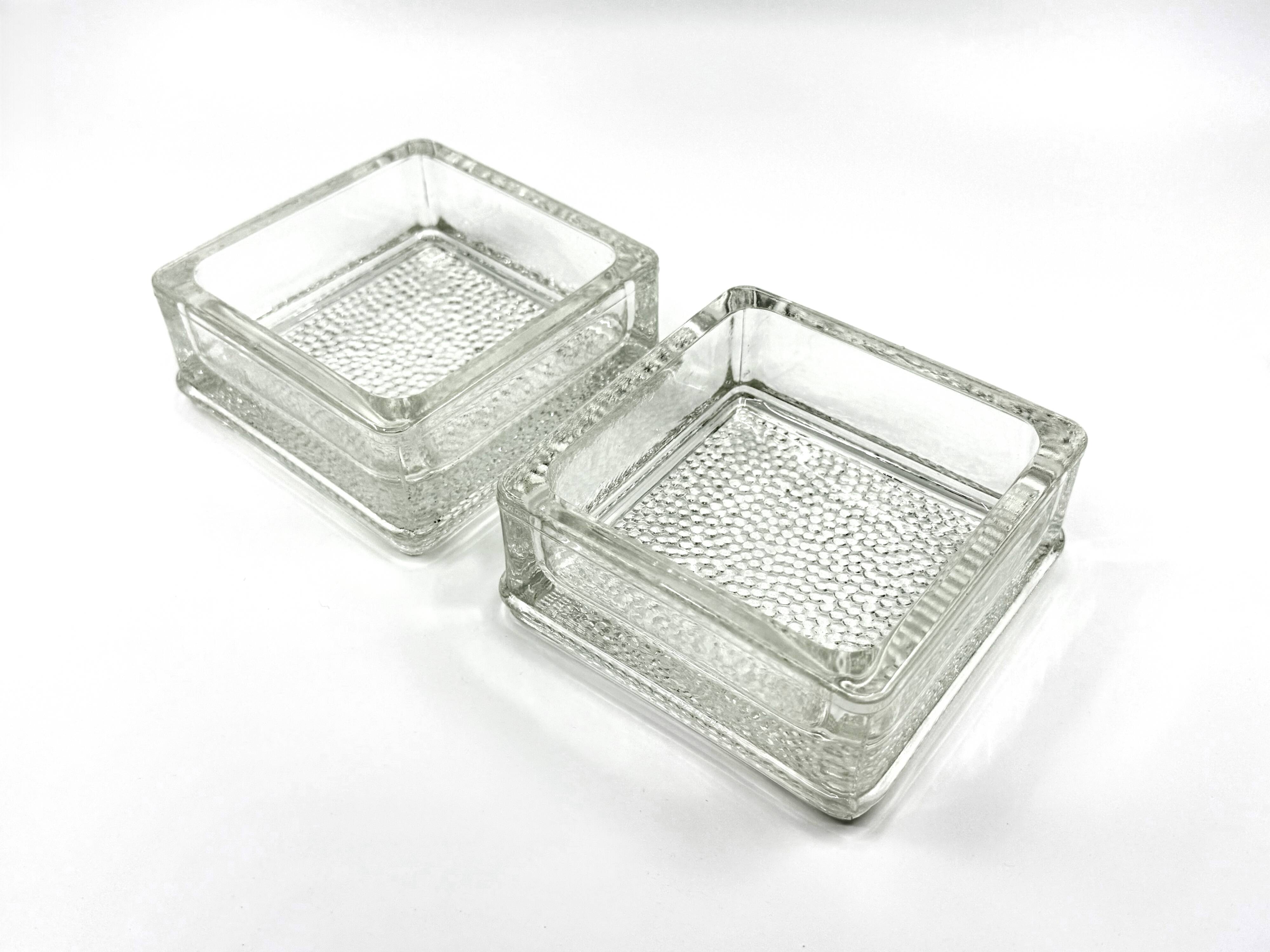 2 Pocket emptiers/ashtrays/paperweights • Lumax • Saint-Gobain • 1950