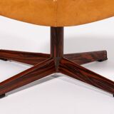 Pair of Danish Modern cognac leather hockers/ottomans, 1970’s