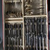 Cutlery set marly silver metal by christoffle