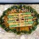Old asparagus dish vallauris d.m. ceramic green & yellow vintage