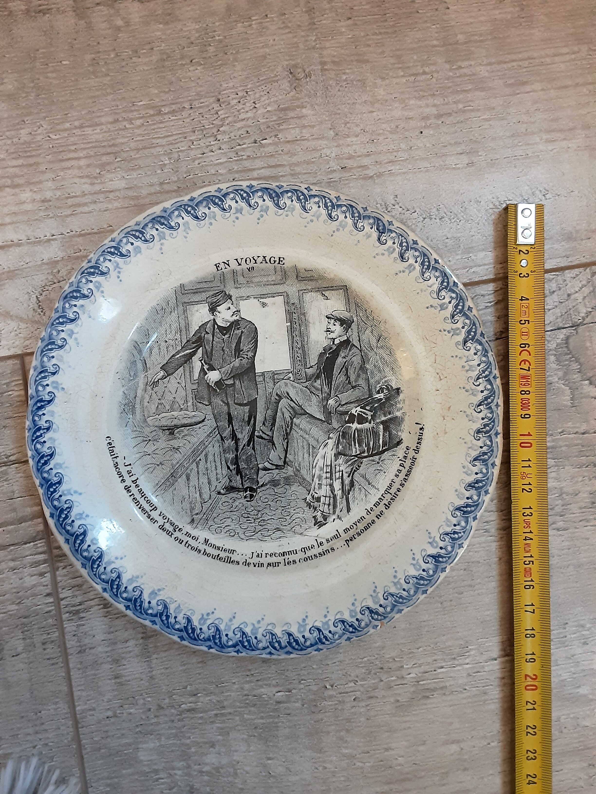 Ancienne assiette  décorative  h.b & cie  terre de fer
