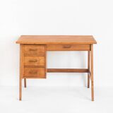 Vintage oak desk. Compass legs with drawers. France, 1950s
