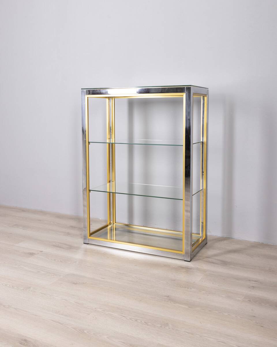Étagère en métal et verre des années 1970, conçue par renato zevi