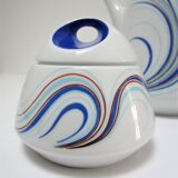 coffee maker and sugar porcelain blue décor design Bareuther 70s