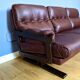 Mid Century Retro Swedish Burgundy Leather Arne Norell 3 Seat Sofa 70s