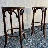 Tabourets bois canné bistrot bar