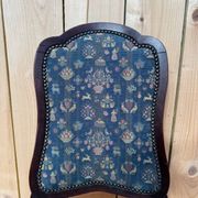 Set of 6 English Chippendale chairs from the 19th century – Mahogany, jacquard fabric