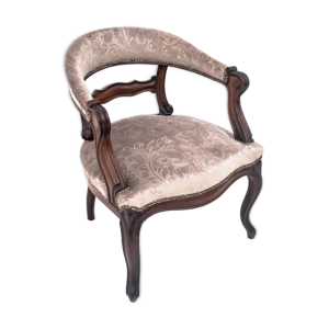 Fauteuil en velours beige,
