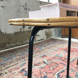 Wicker and metal coffee table