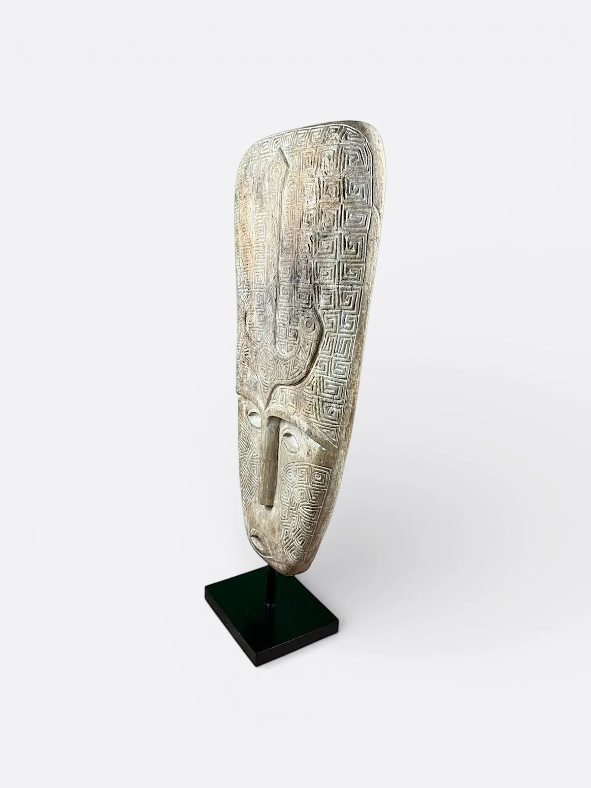 Grande sculpture, Totem artisanale en bois de Suar