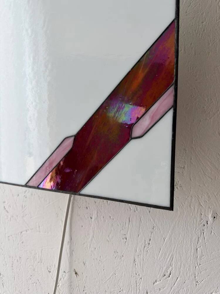 Architectural stained glass wall lamp with textured glass