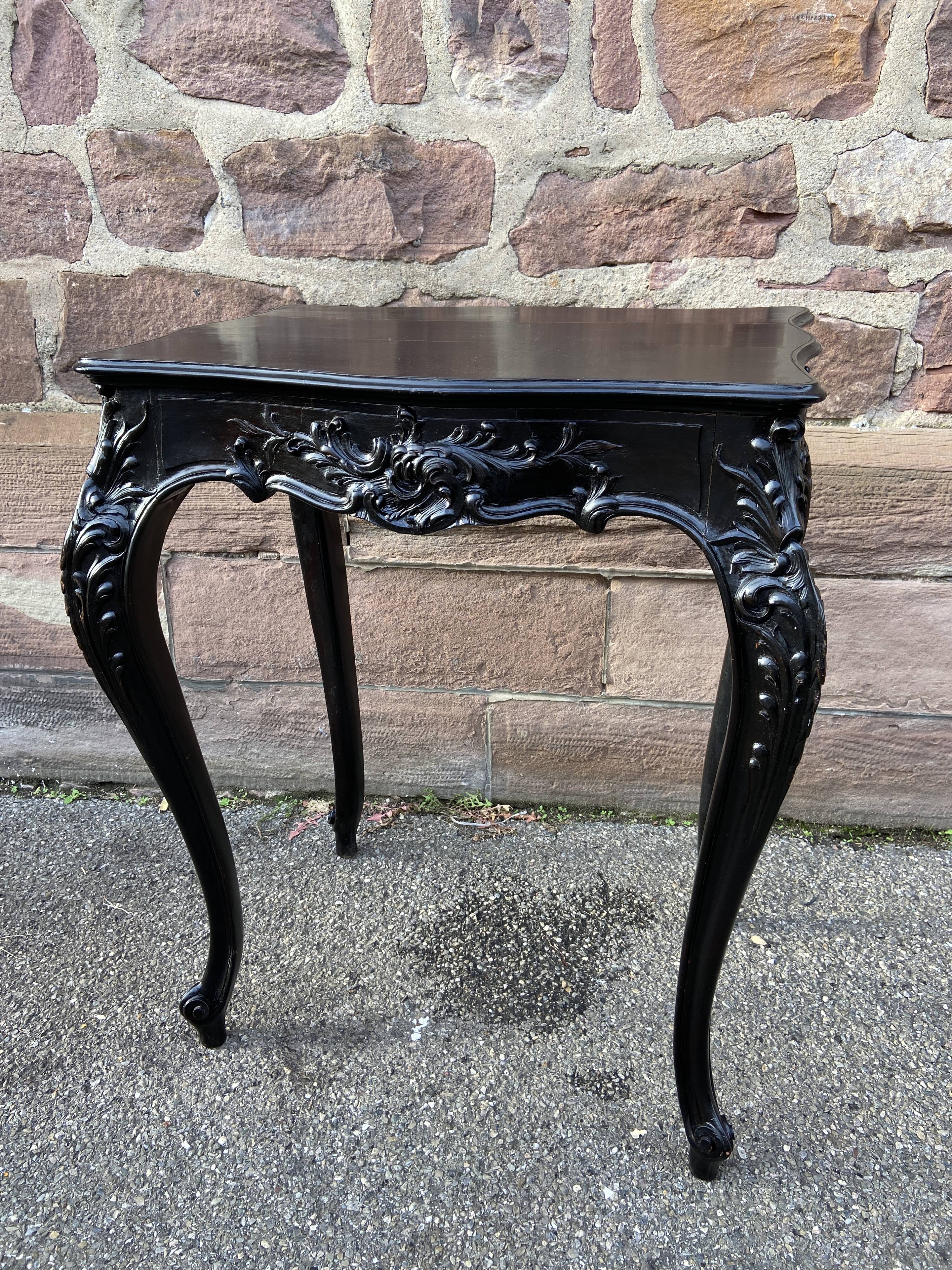 Middle table living room console 1900 neo louis xv in blackened wood napoleon iii