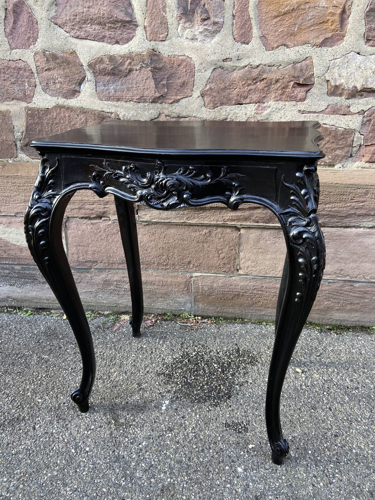 Middle table living room console 1900 neo louis xv in blackened wood napoleon iii