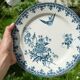 Set of 6 blue iron earth plates