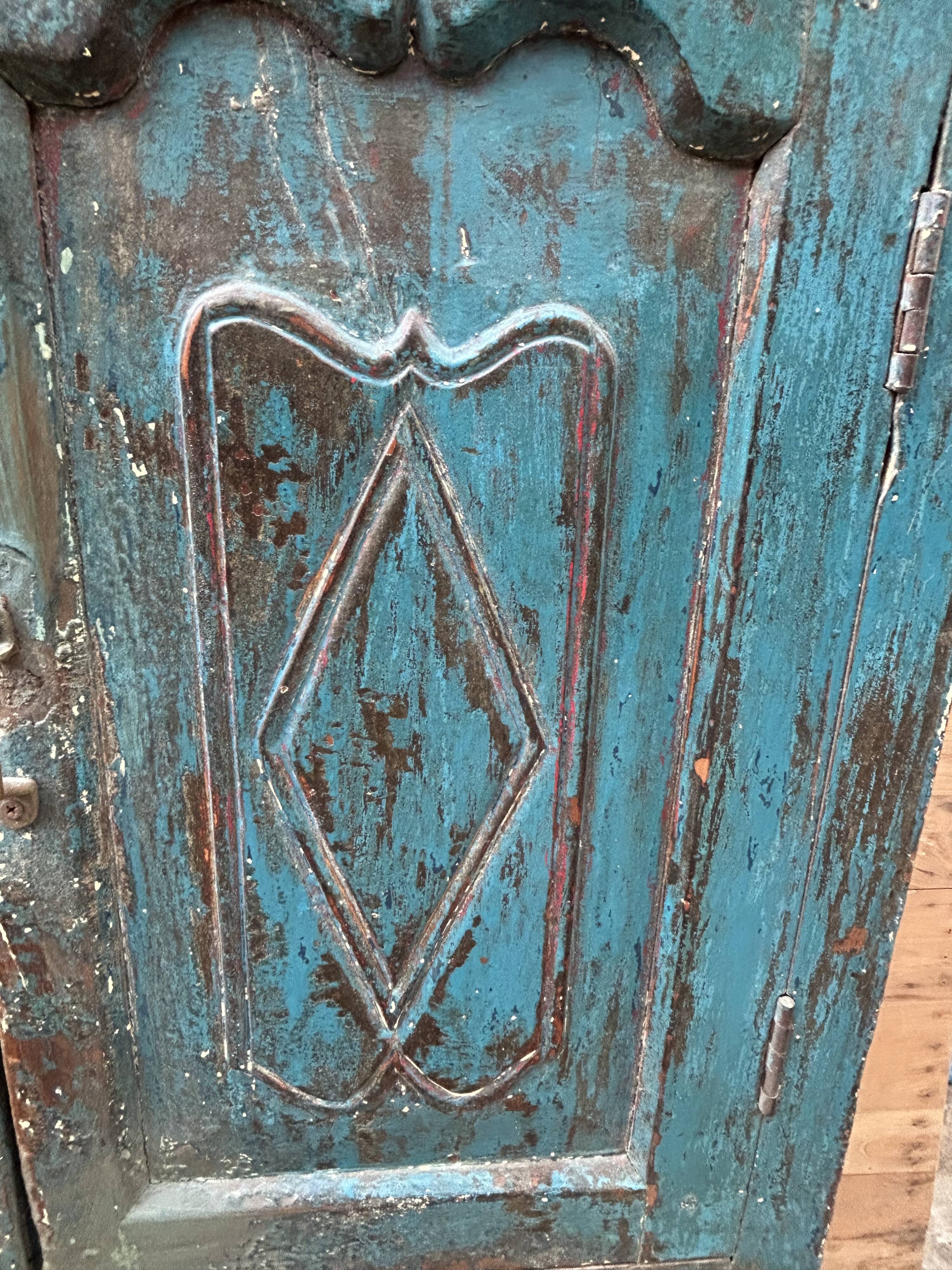 Rajasthani wardrobe in Burmese teak with original patina.