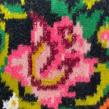 Oltenian floral rug, handwoven in wool, Romania