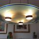 Post-modern halogen pendant light "urora" by Perry King for Arteluce, Italy, 1980