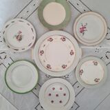 Cake service with mismatched plates