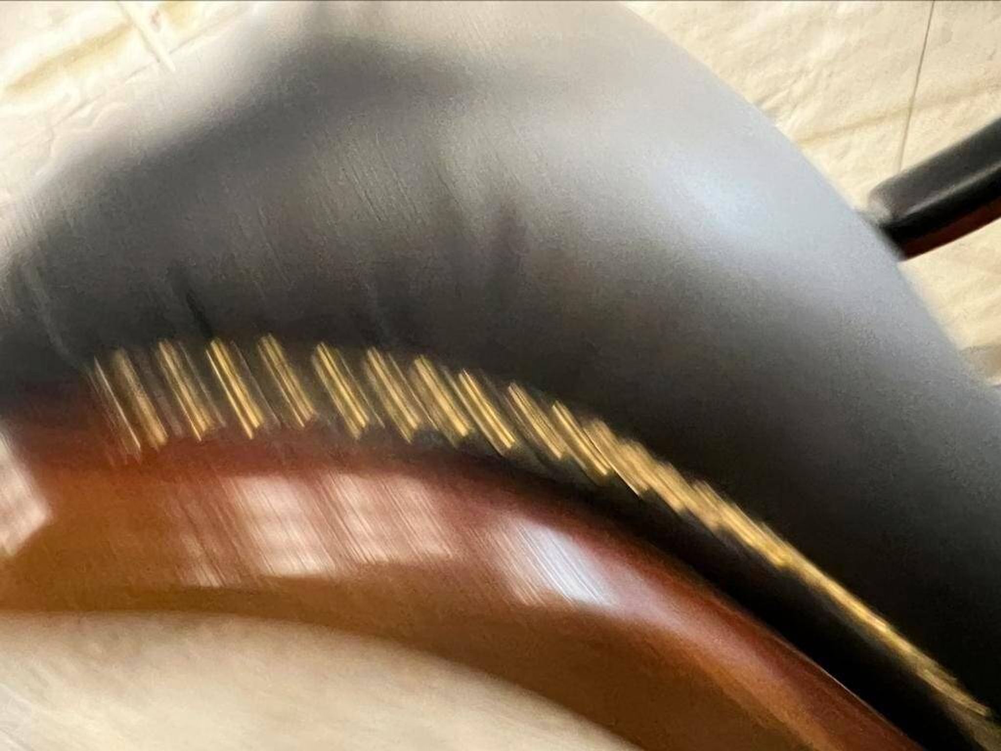 Fauteuil à bascule vintage en cuir noir