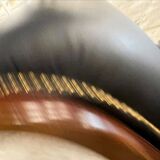 Vintage black leather rocking chair