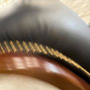 Fauteuil à bascule vintage en cuir noir