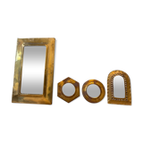 Set of 4 vintage brass mirrors