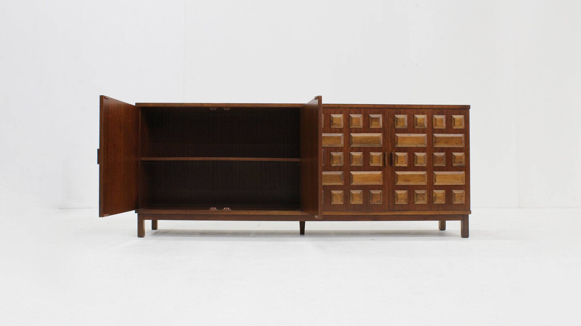 Vintage Spanish brutalist sideboard credenza