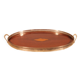 19th century silver-plated metal and mahogany tray