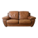 Vintage 1970s brown leather two-seater sofa