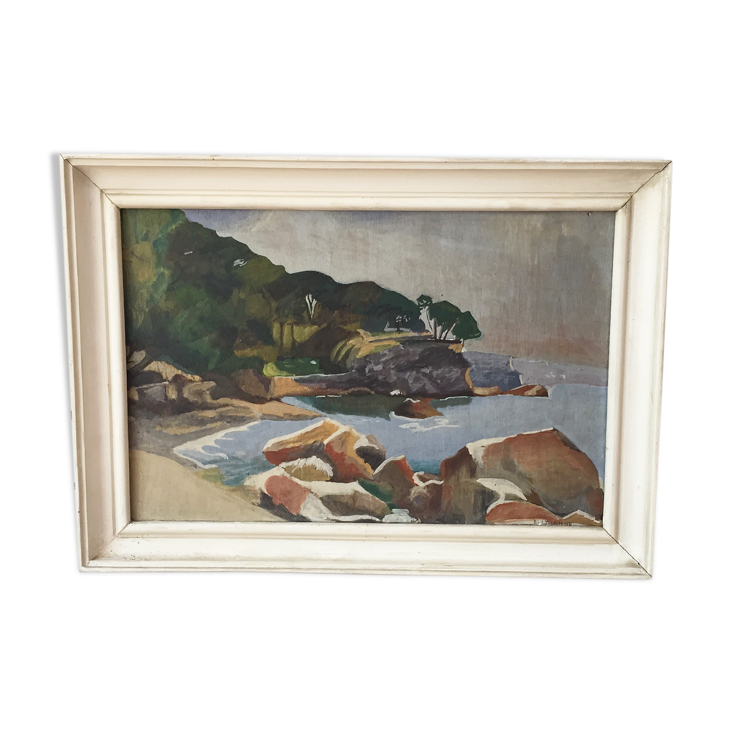 Framed oil painting