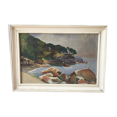 Peinture à l’huile encadrée