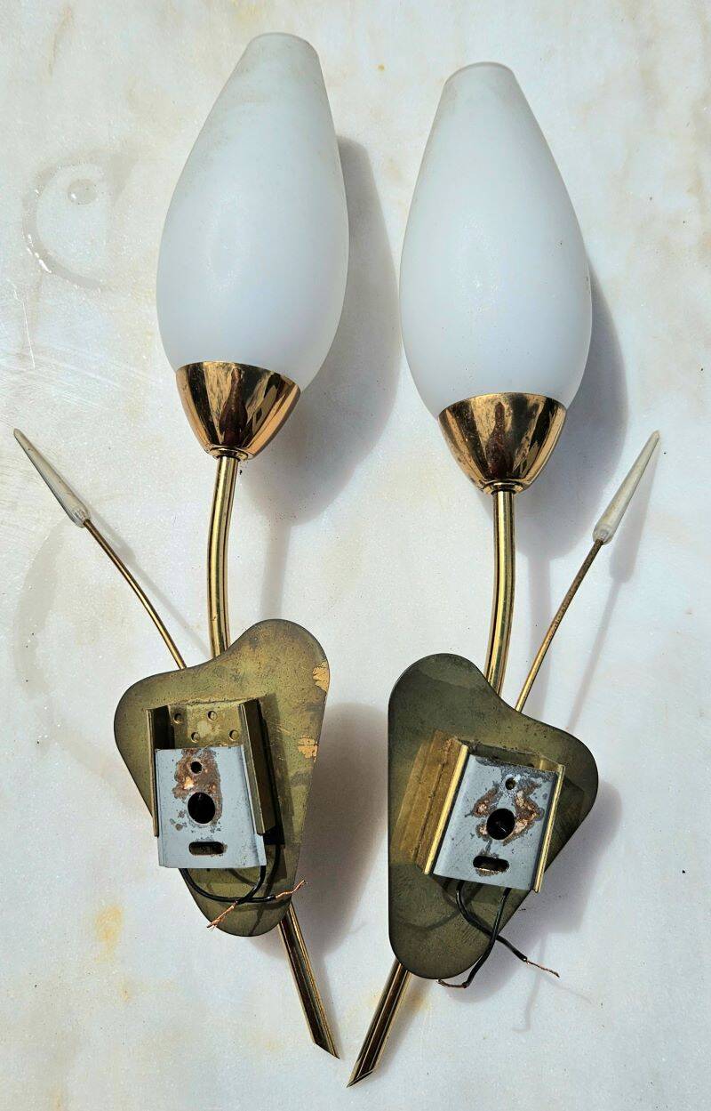 Pair of vintage wall lights attributed to maison arlus