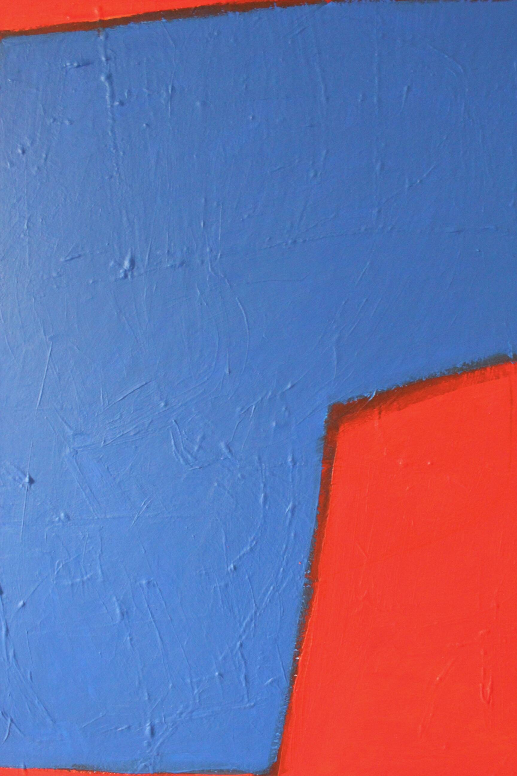 Minimalist abstract "blue shape" signed