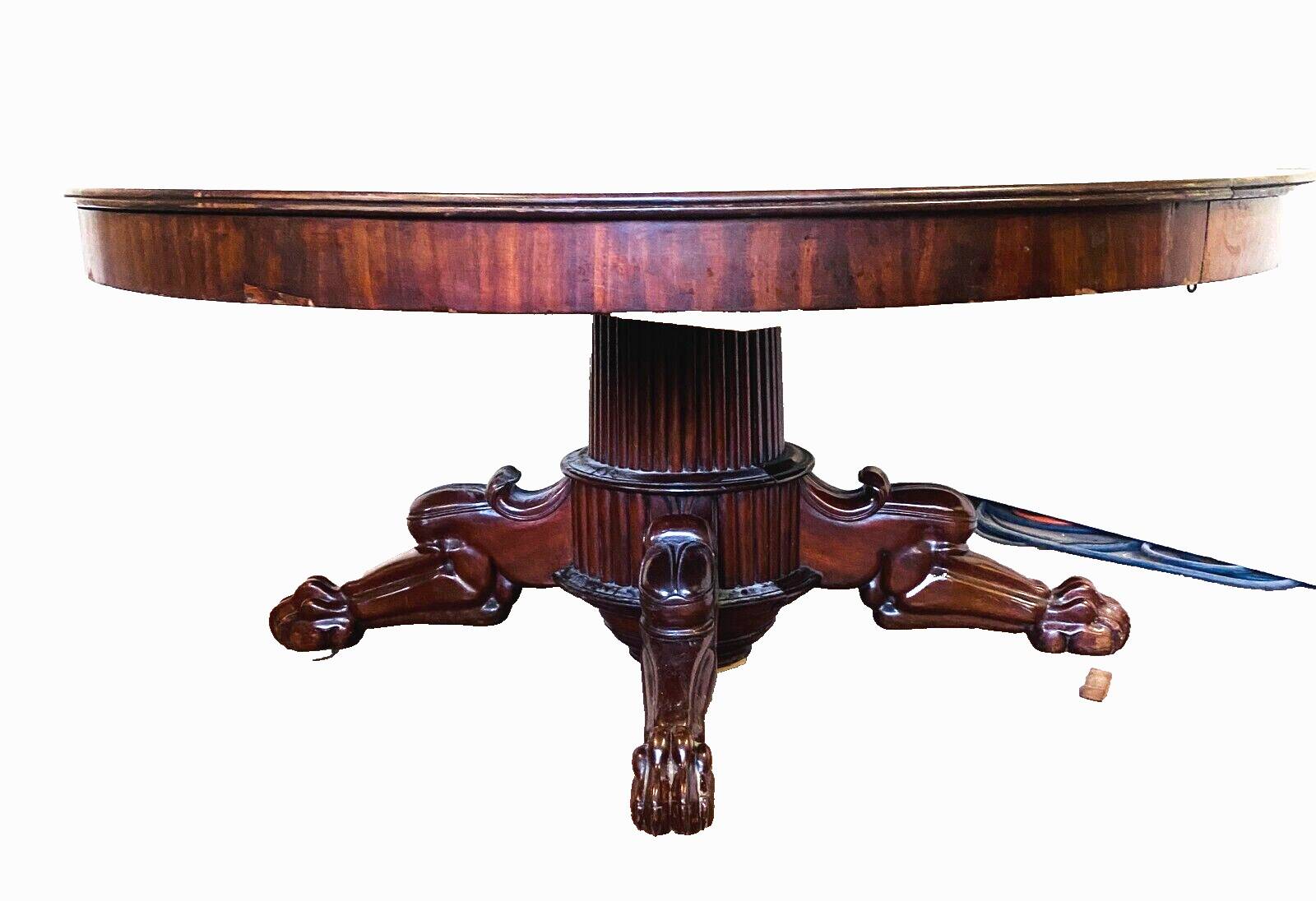 Napoleon III dining table in mahogany and 19th century veneer