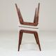 Pair de tabourets en bois et tissu beige