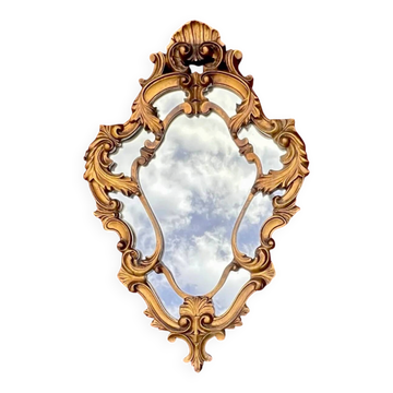 Golden wall mirror with a rococo Louis XV style – 1950s-60s