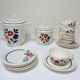 tea or coffee set model Gilberte earthenware Saint Amand floral decoration