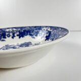 Blue earthenware salad bowl with floral and bird decoration, early 20th century