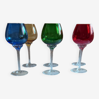 Ensemble de six verres, Italie, années 1970.