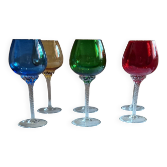 Set of six glasses, Italy, 1970s.