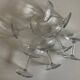 Set of 6 faceted cut crystal champagne glasses, Napoleon III style