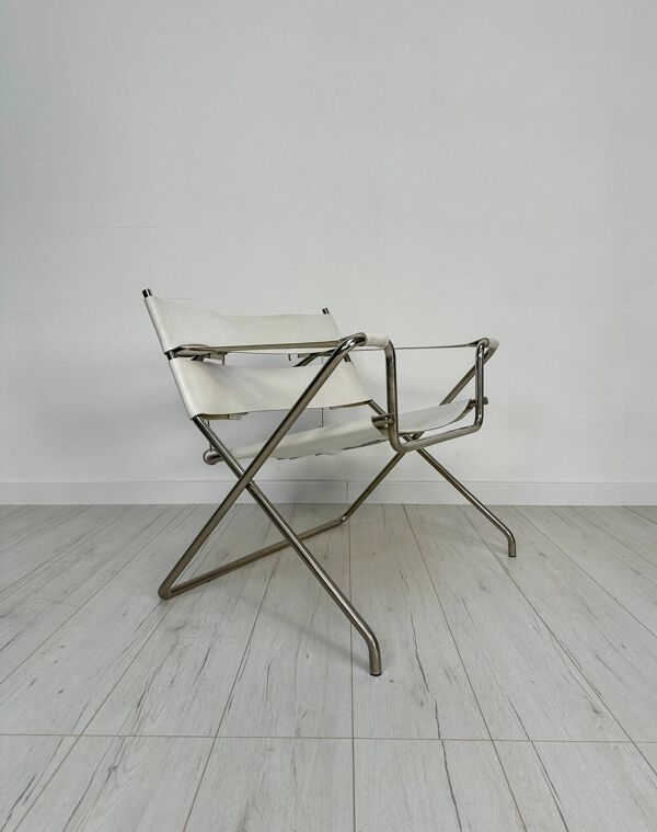 Fauteuil lounge en cuir D4 Bauhaus vintage des années 1960 par Marcel Breuer pour Tecta