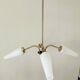 Brass chandelier with conical lampshades from the 1970s