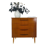Danish mid-century chest of drawers with four teak drawers.