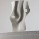 Vintage organic biscuit porcelain vase from the mid-century by Sgrafo Modern.
