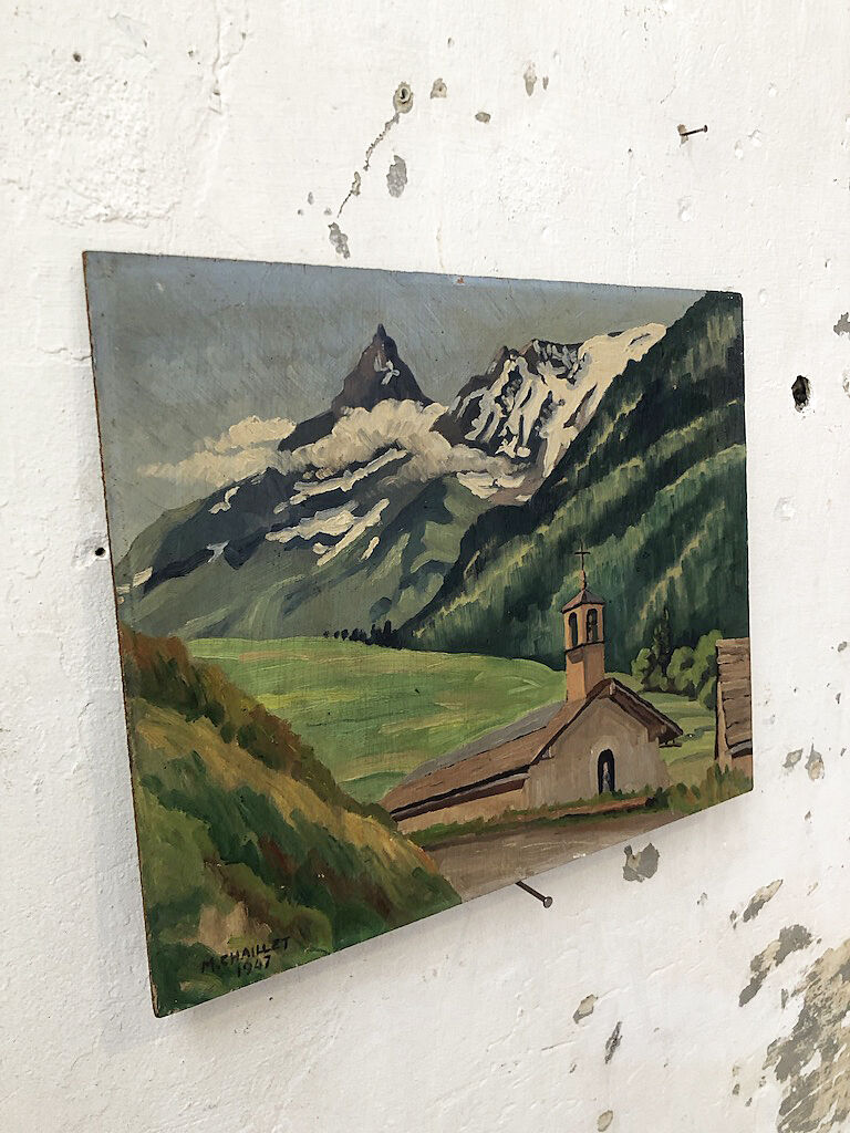 Oil painting landscape mountain 1947