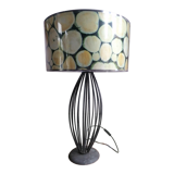 Lamp in wrought iron lampshade tree trunk decoration