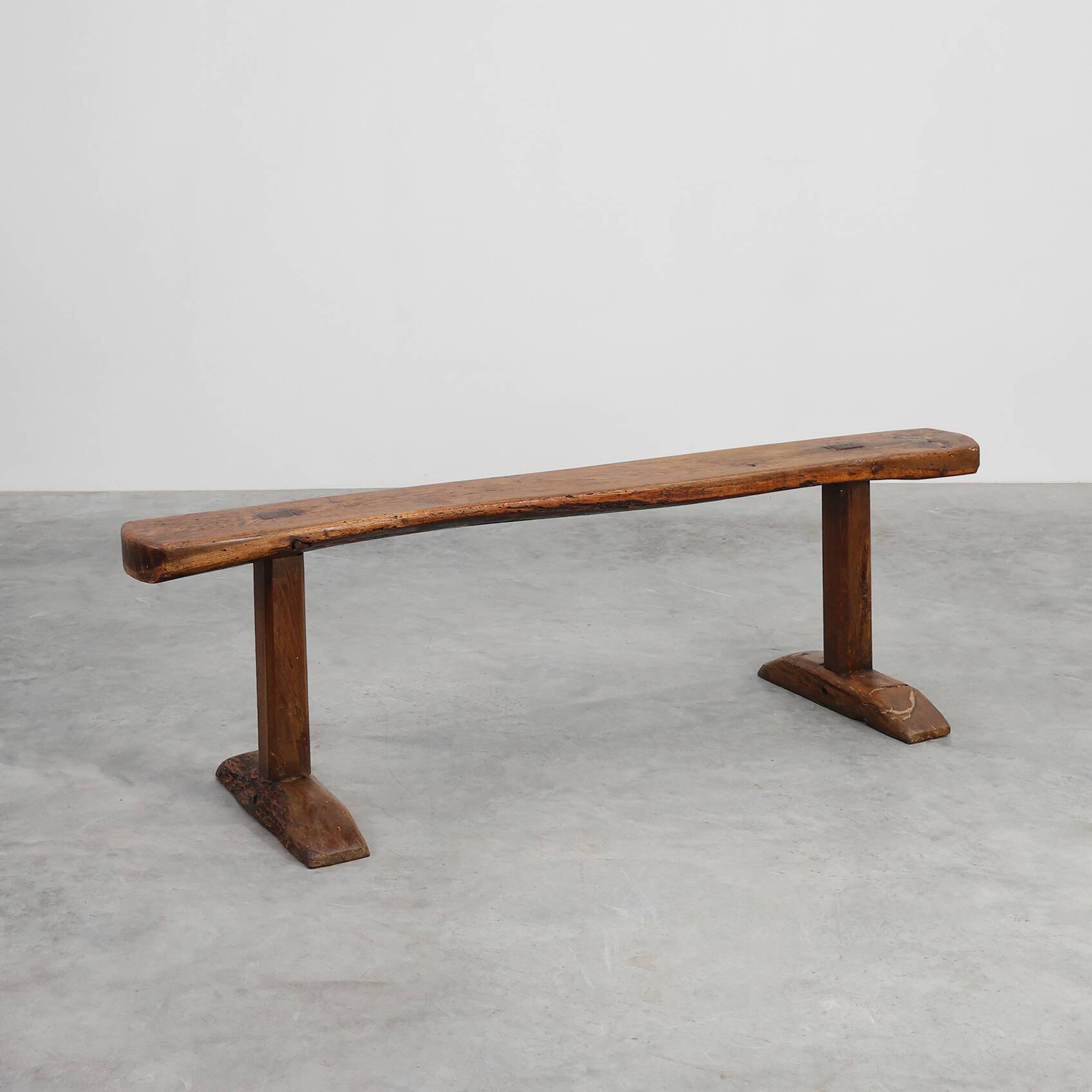 Rustic oak bench, France, Mid 19th century