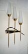 3-light wall lamp - Arlus from the 1950s